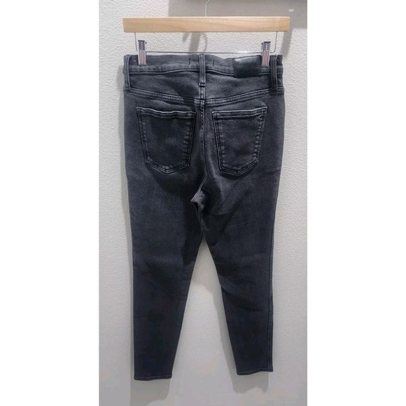 Madewell 10” High-Rise Skinny Jeans Women's Size 29 Black Denim - Picture 3 of 11
